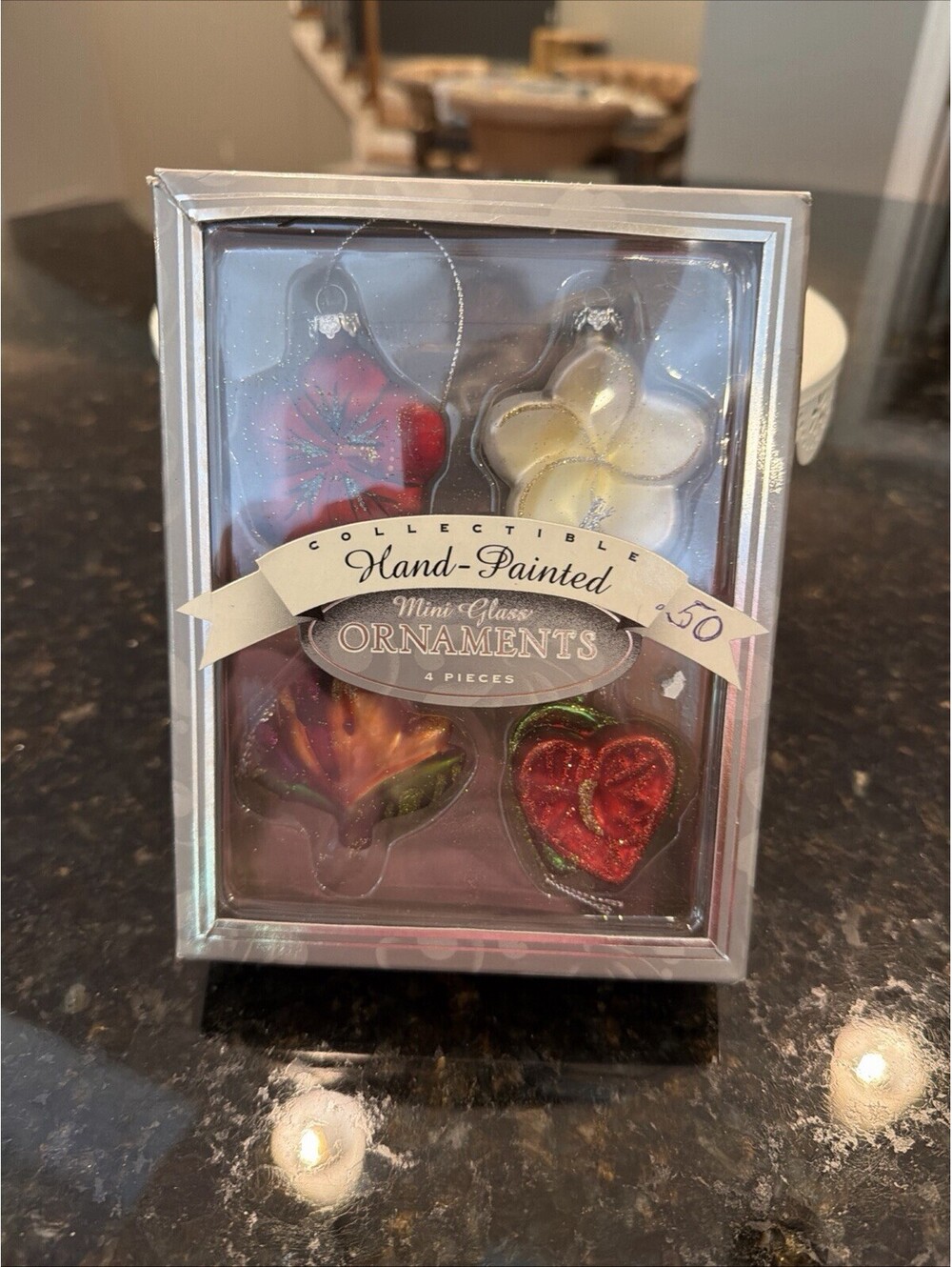 Set Of 4 Hand-Painted Hawaiian Flower Ornaments By Island Heritage NIB